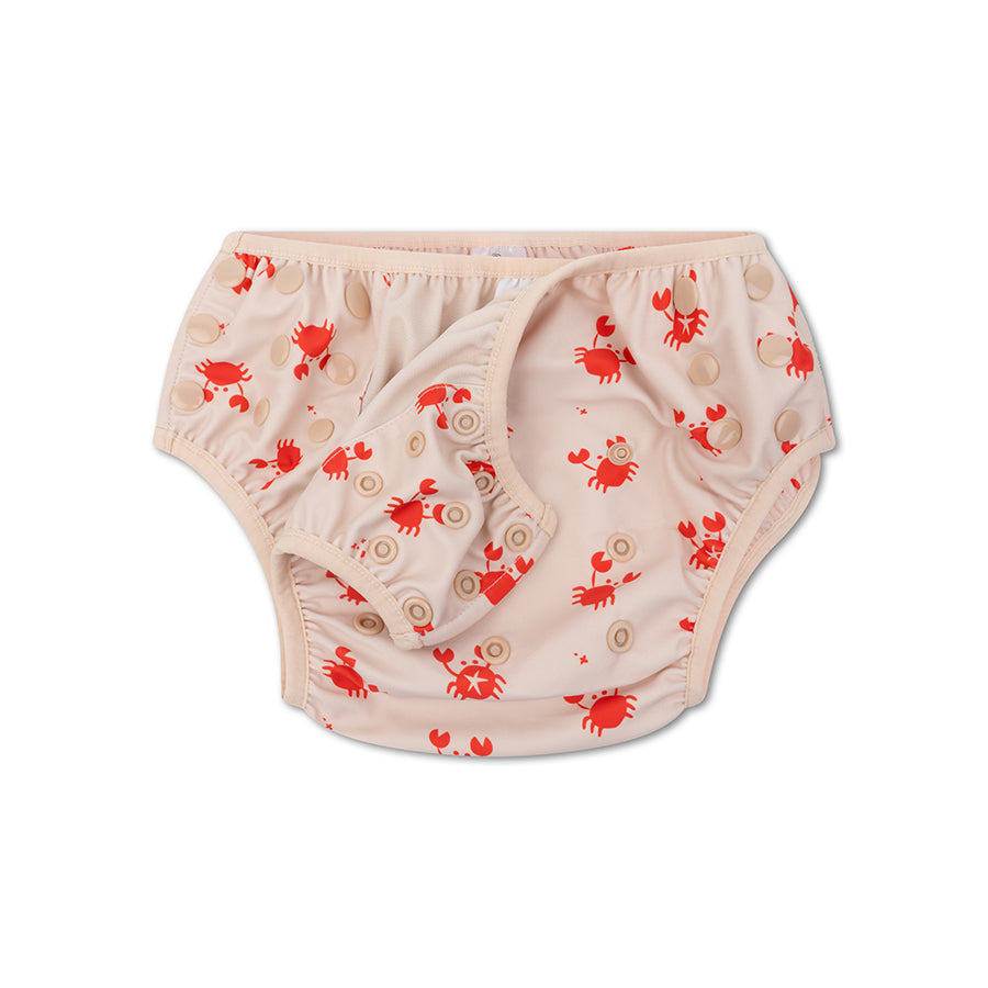 Baby Luna | Swim Essentials | Oh Crab | Rood/Beige Wasbare Zwemluier