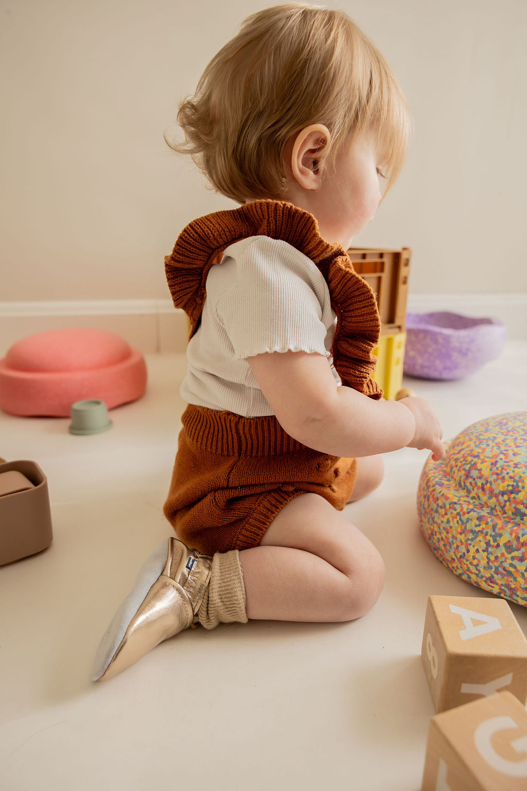 Baby Luna | Baby soft slofjes goud