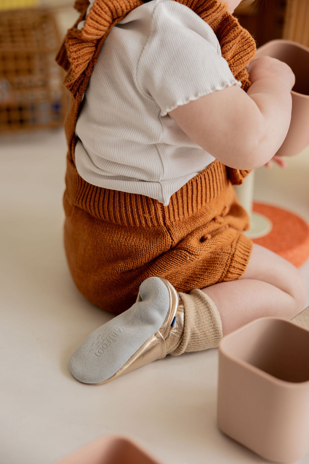 Baby Luna | Baby soft slofjes goud