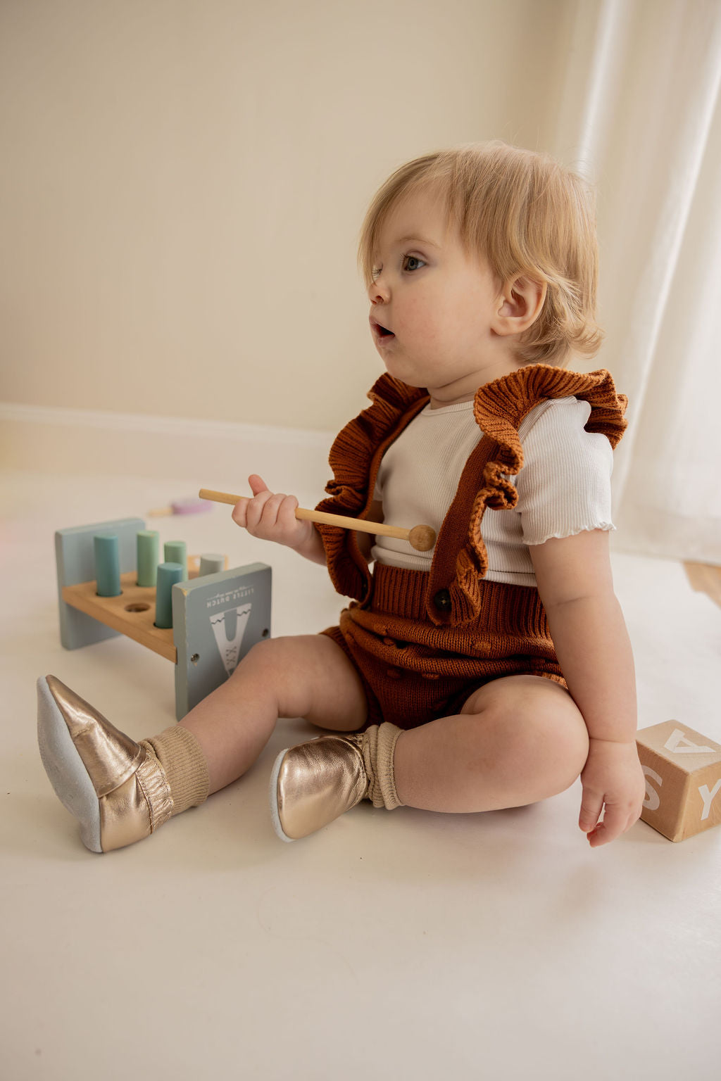 Baby Luna | Baby soft slofjes goud