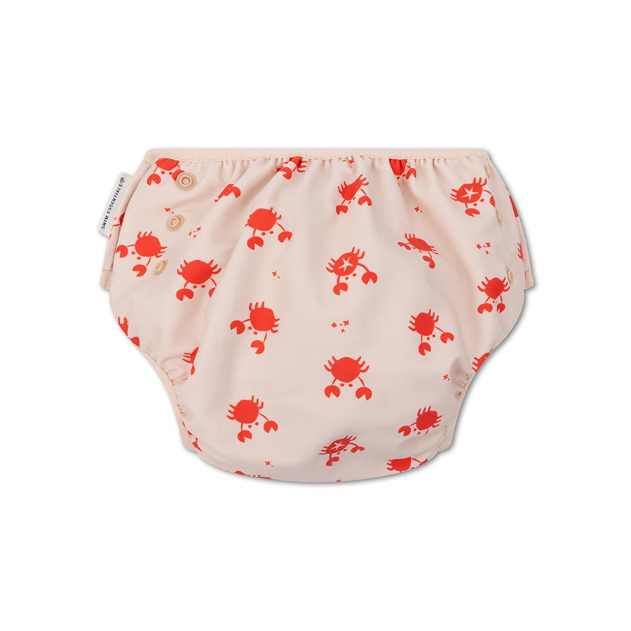 Baby Luna | Swim Essentials | Oh Crab | Rood/Beige Wasbare Zwemluier
