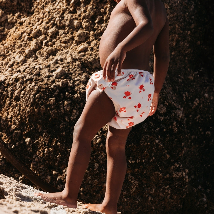Baby Luna | Swim Essentials | Oh Crab | Rood/Beige Wasbare Zwemluier
