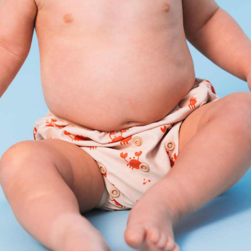 Baby Luna | Swim Essentials | Oh Crab | Rood/Beige Wasbare Zwemluier