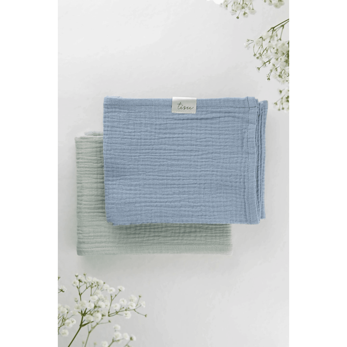 Baby Luna | Mousseline set Pistache & Baby blauw