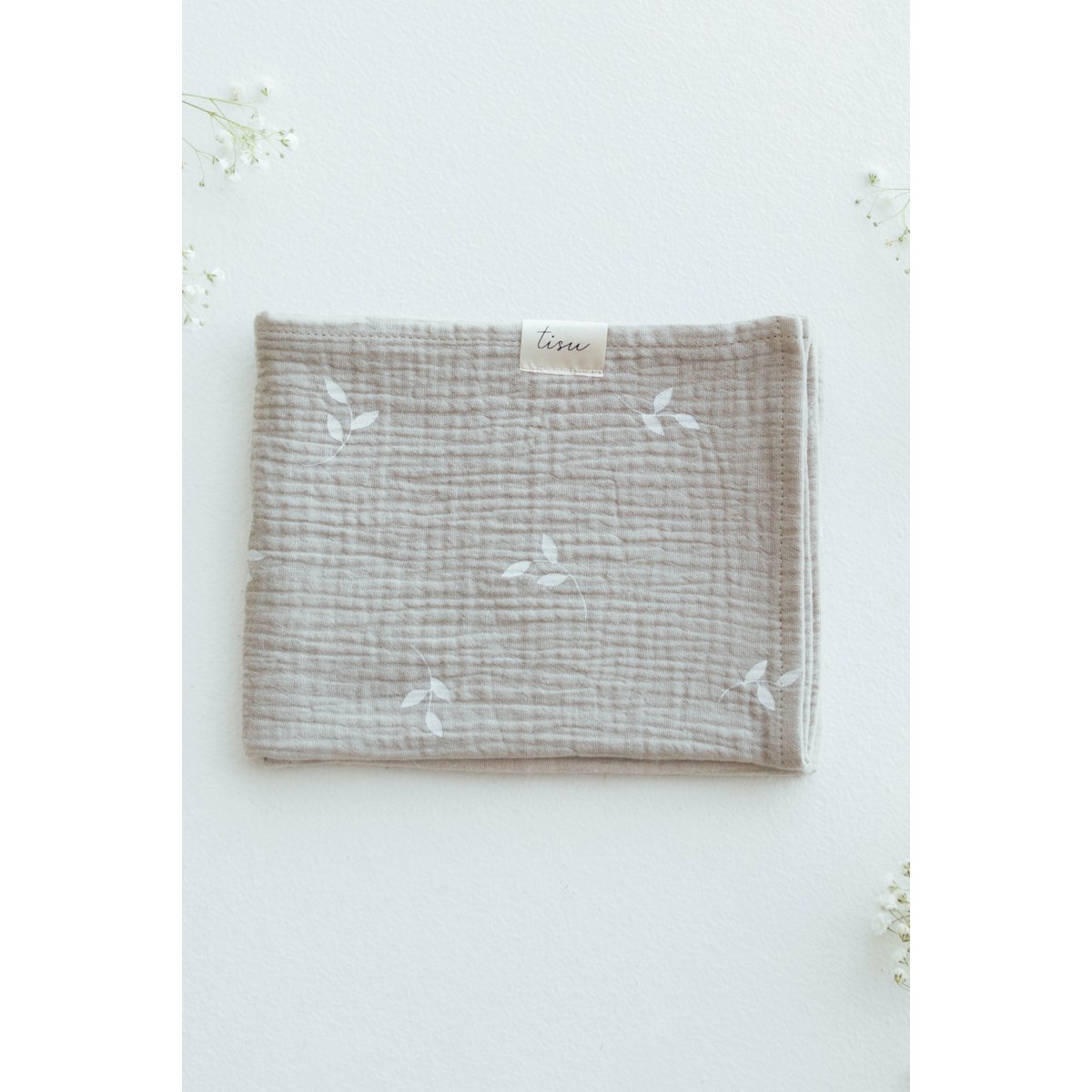 Baby Luna | Mousseline Beige bladeren