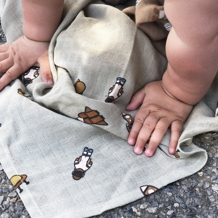 Baby Luna | Barri Mousseline inbakerdoek Lichtgroen Ruimte