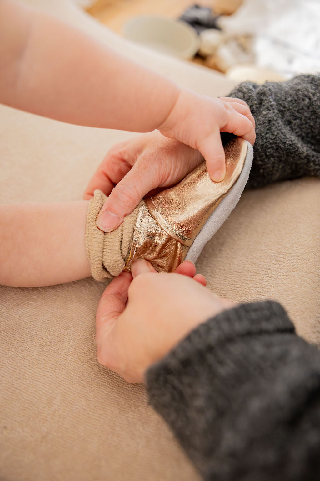 Baby Luna | Baby soft slofjes goud