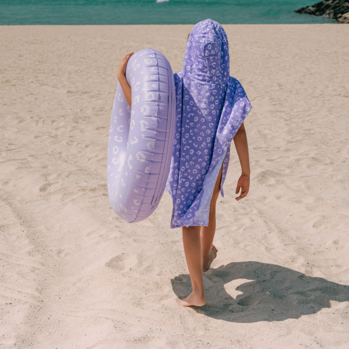 Baby Luna | Swim Essentials | Leopard | Lila Strandponcho 65 x 65 cm